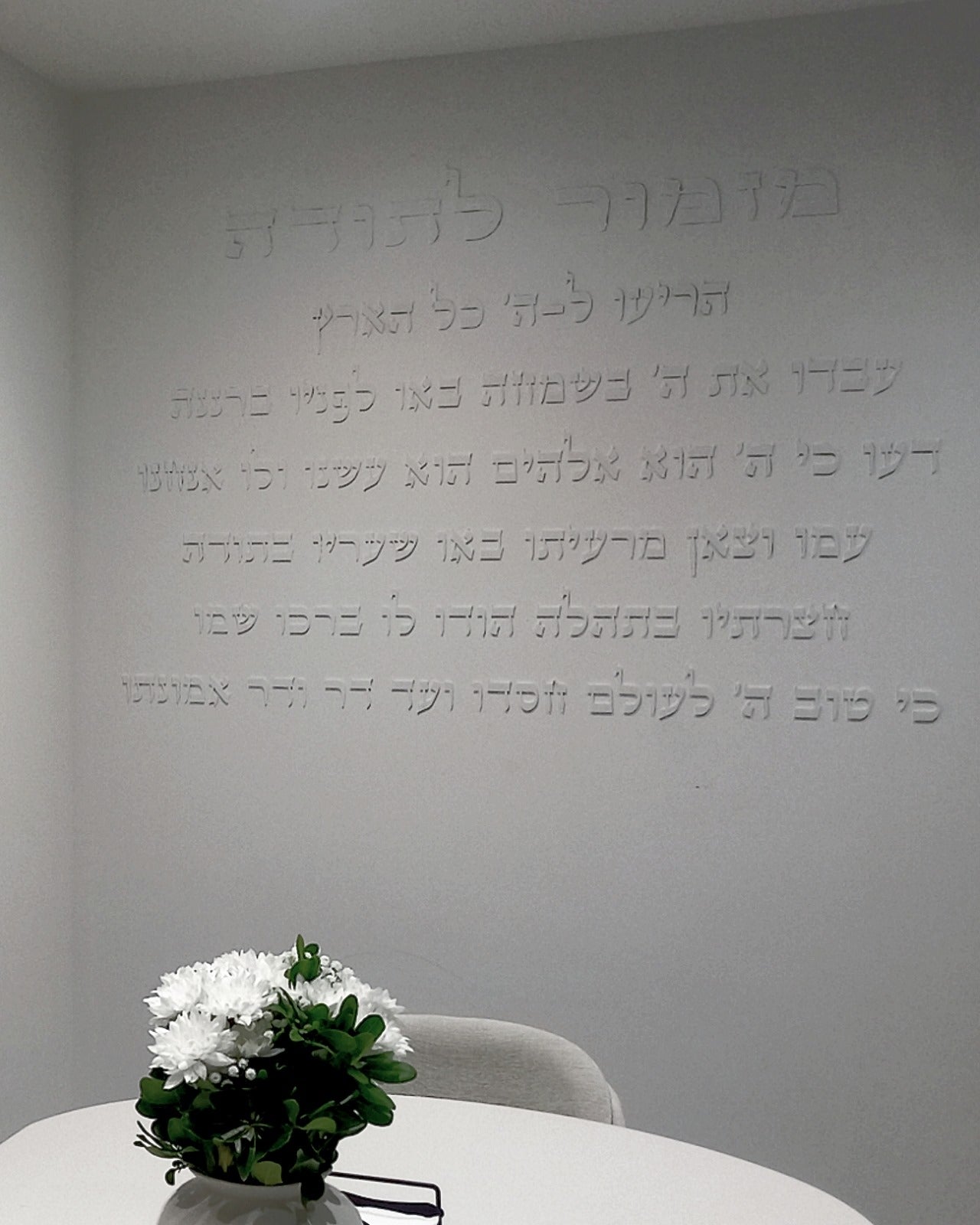 מזמור לתודה בחיתוך לייזר להדבקה על קיר הבית